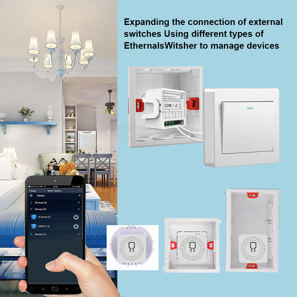 Tuya WiFi Smart Switch 1/2/3/4 - Smart Relay Tuya ulasan dan harga