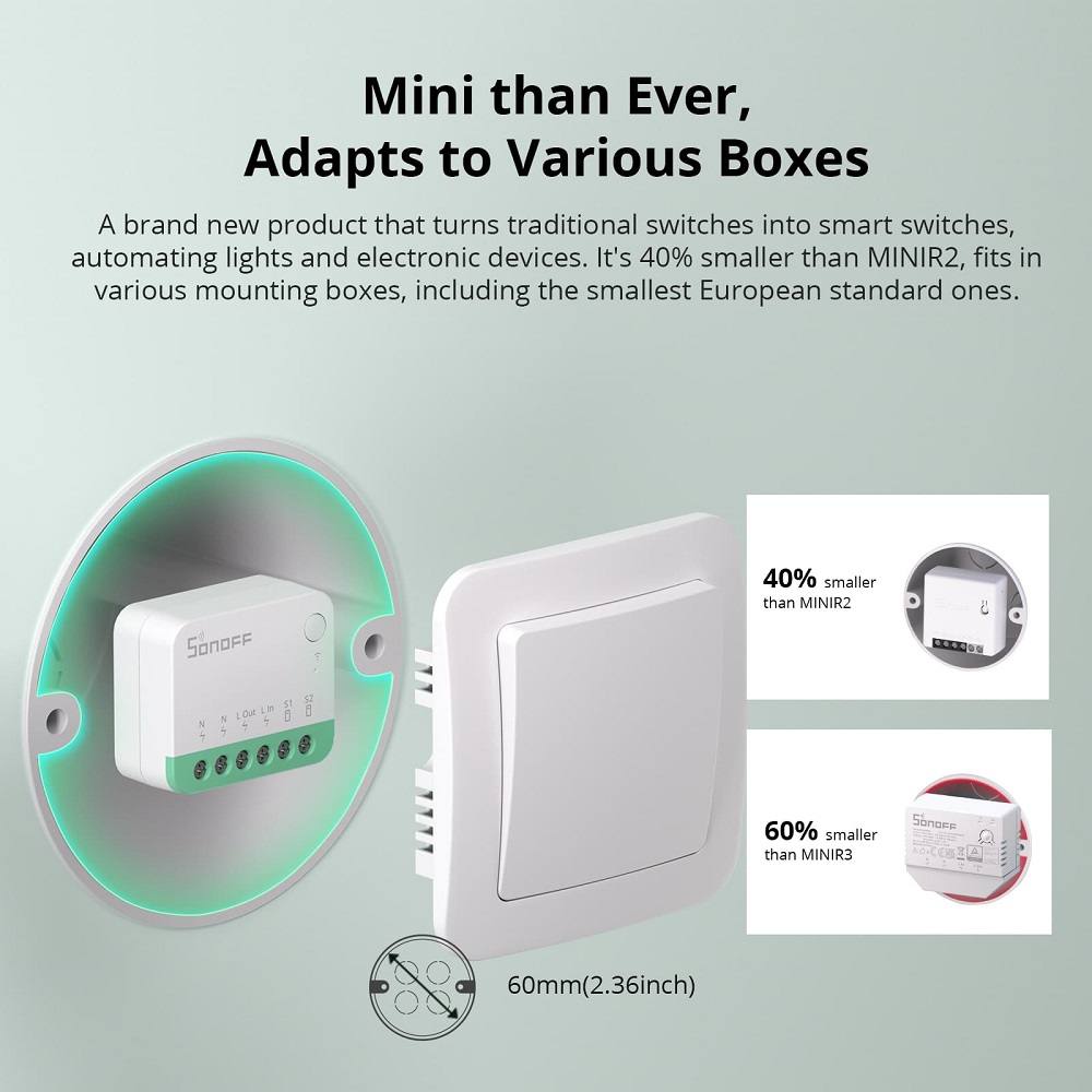 SONOFF MINIR4M Mini WiFi Matte - Sonoff ulasan dan harga