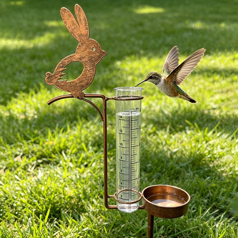 Metal Rabbit Rain Gauge Garden - Shelly Plug ulasan dan harga