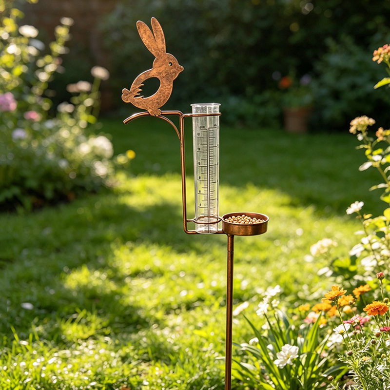 Metal Rabbit Rain Gauge Garden - Shelly Plug ulasan dan harga