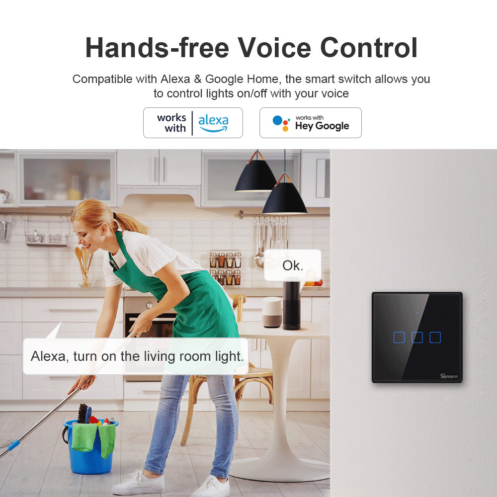 SONOFF T3EU Black WiFi Smart W - Sonoff Basic ulasan dan harga