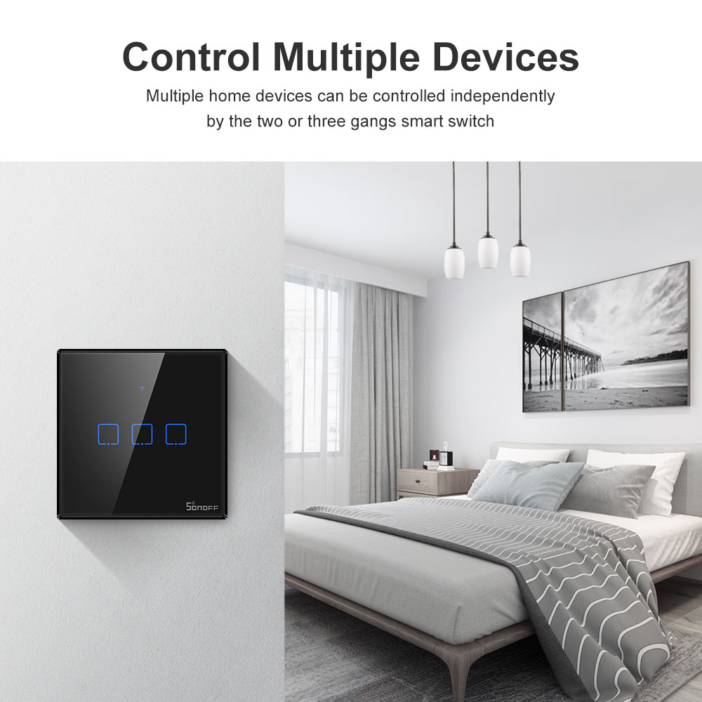 SONOFF T3EU Black WiFi Smart W - Sonoff Basic ulasan dan harga