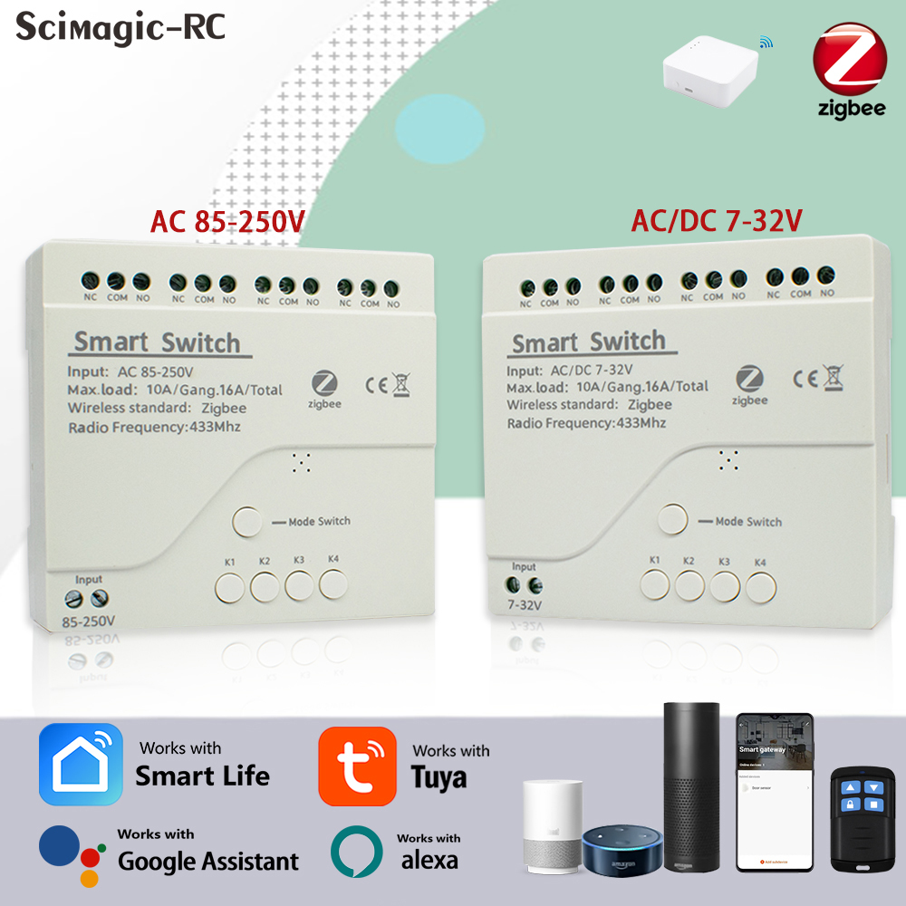 4CH Zigbee Tuya Smart Home Rel - Home Assistant Tuya ulasan dan harga