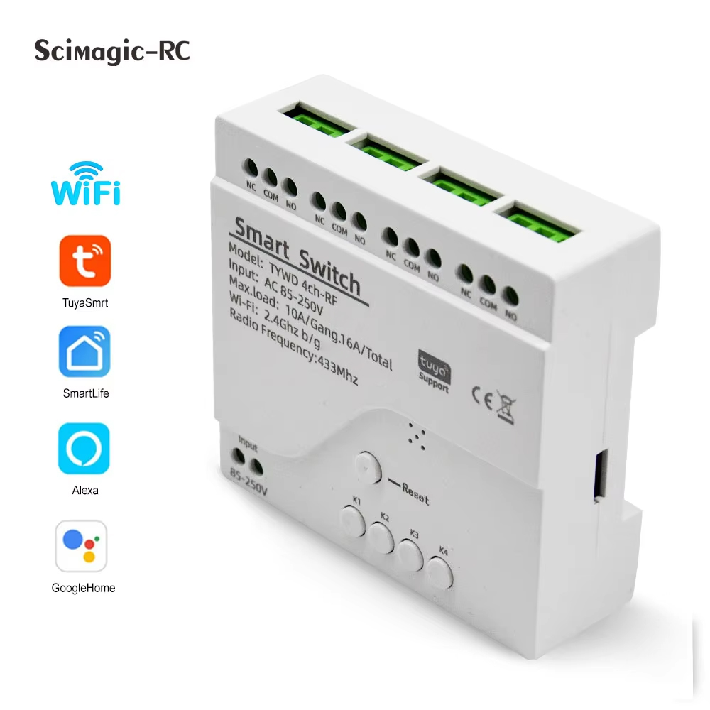 Smart Tuya Switch 4CH Relay Mo - Tuya 4 Channel ulasan dan harga