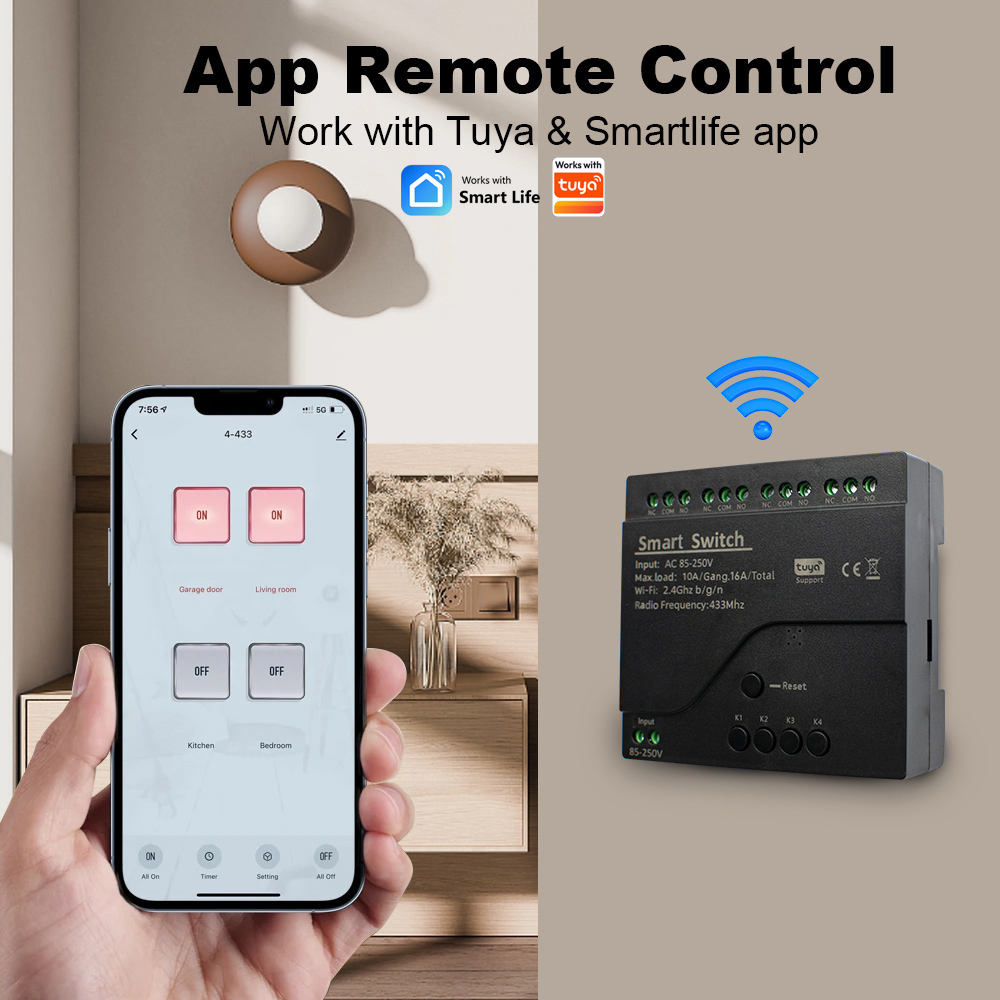New 4CH Motor Smart Switch WIF - Tuya 4 Channel ulasan dan harga