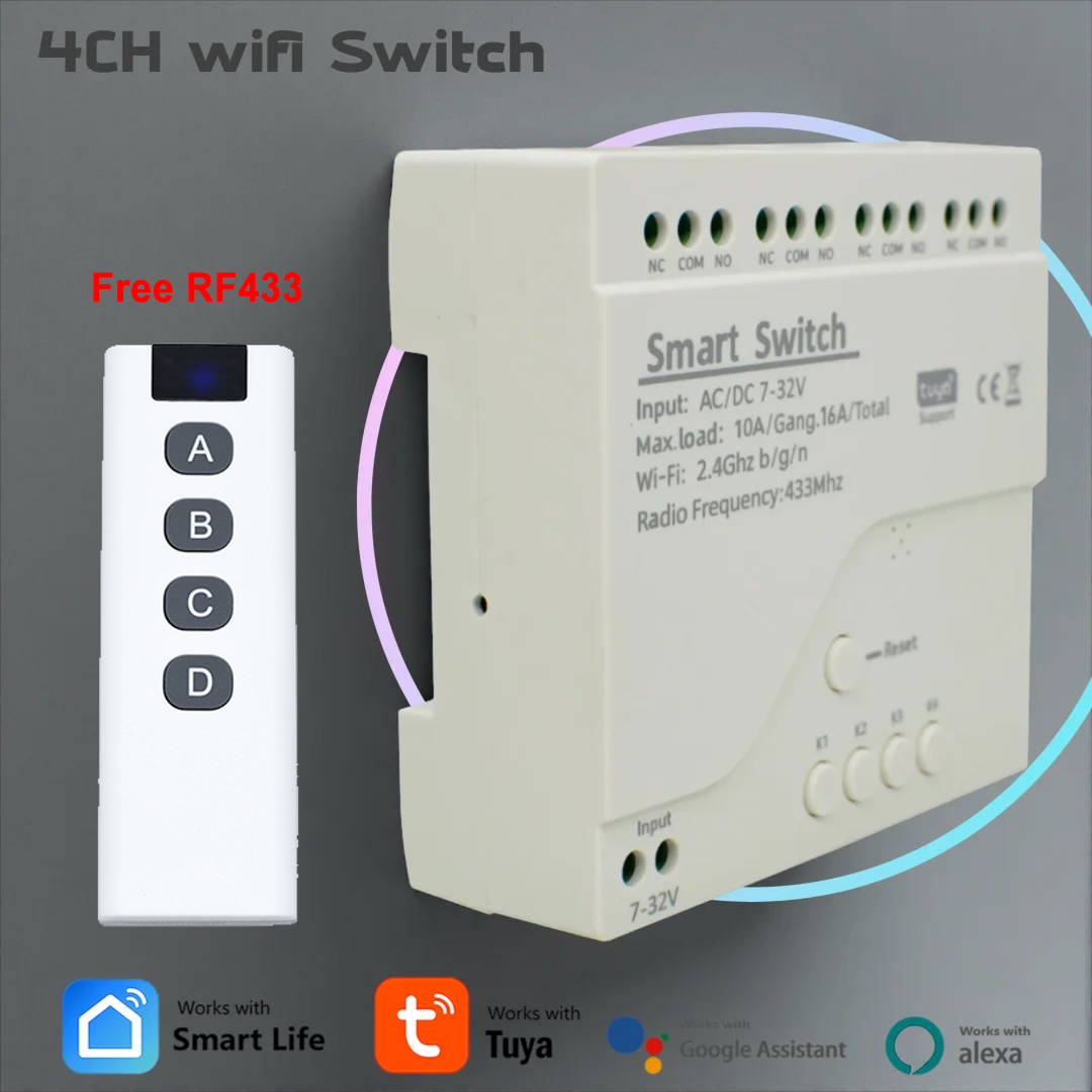4 Channel Wifi Circuit Breaker - Tuya 4 Channel ulasan dan harga