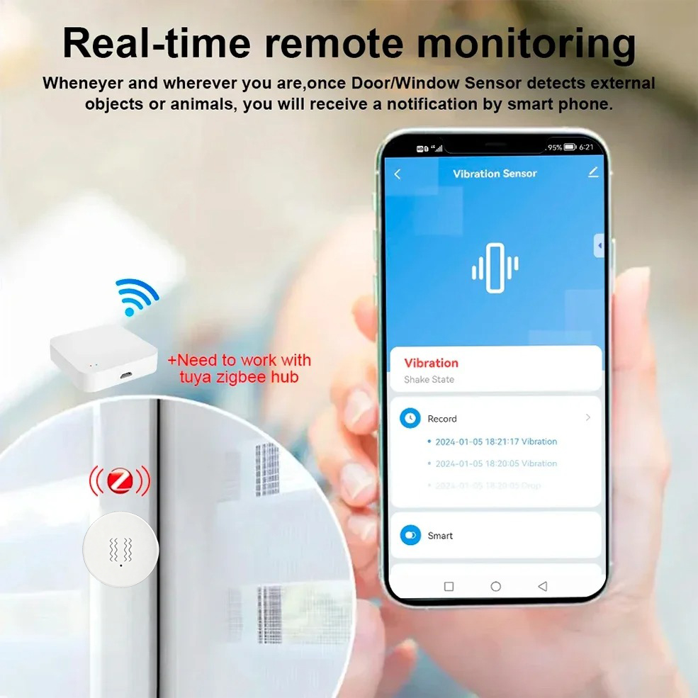 Tuya ZigBee Smart Vibration &  - Home Assistant Tuya ulasan dan harga