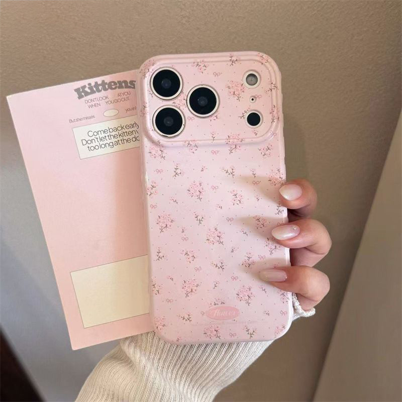 insWind pink floral bow phone  - Shelly ulasan dan harga