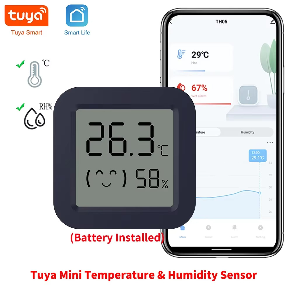Mini Smart Thermometer Hygrome - Tuya Smart ulasan dan harga