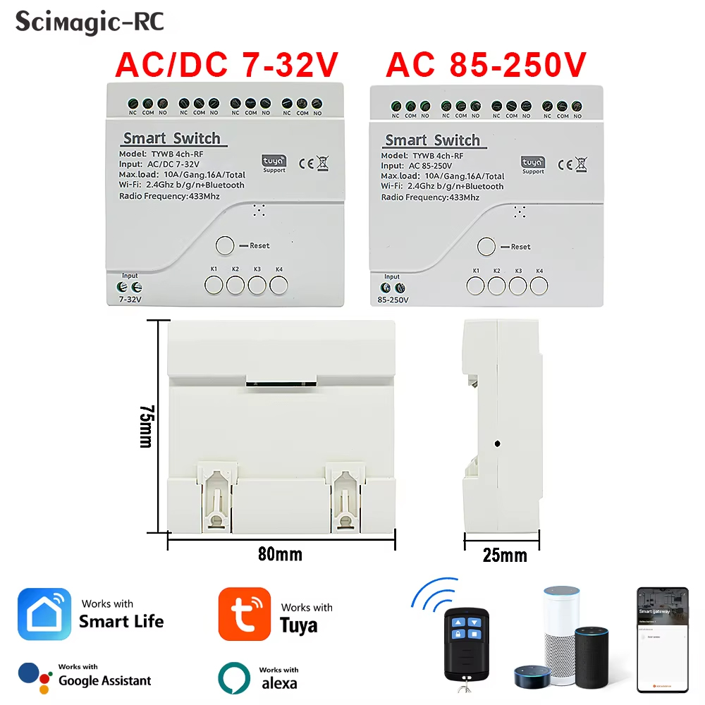 4CH Wifi Smart Relay 4 Channel - Tuya 4 Channel ulasan dan harga