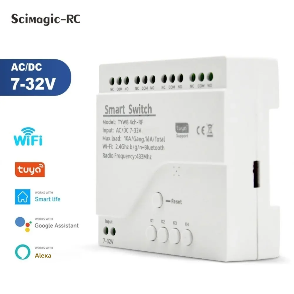 Tuya Smart WiFi 7-32V 85-250V  - Tuya 4 Channel ulasan dan harga